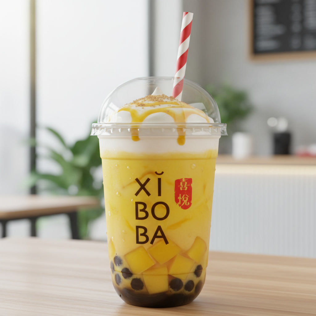 Mango Jasmine Tea With Toppings